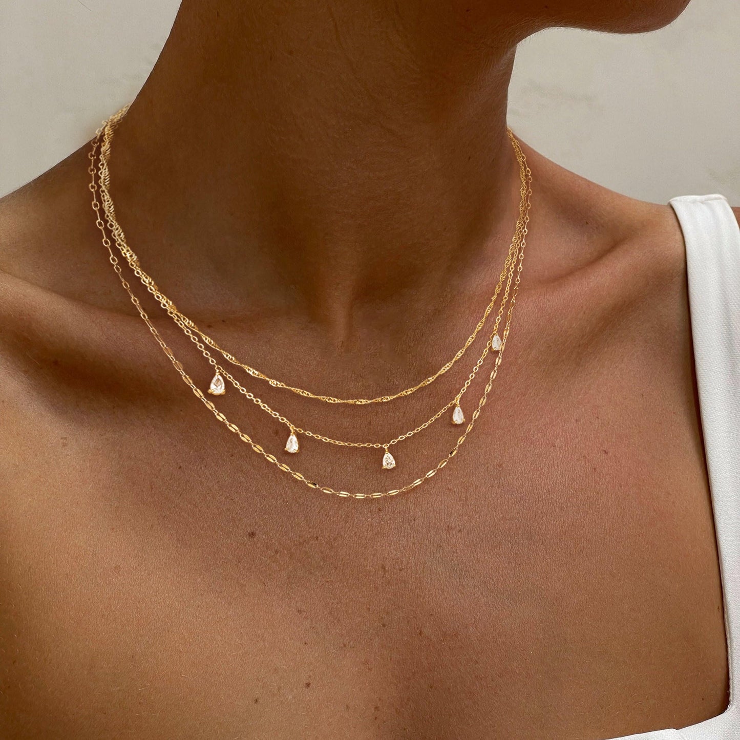 SELFROSE Layered Gold Necklaces For Women,Dainty Prom Chain Necklace Stack Gold Plated Choker Necklaces For Women Trendy Simple Layered Necklace Set Fashion Summer Jewelry