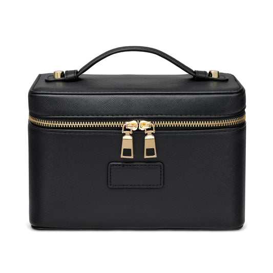 Tawd Makeup Bag Vanity Case with Removable Organizer Divider Waterproof Leather Portable Cosmetic Bag Travel Toiletry Bags Makeup Organizer Case