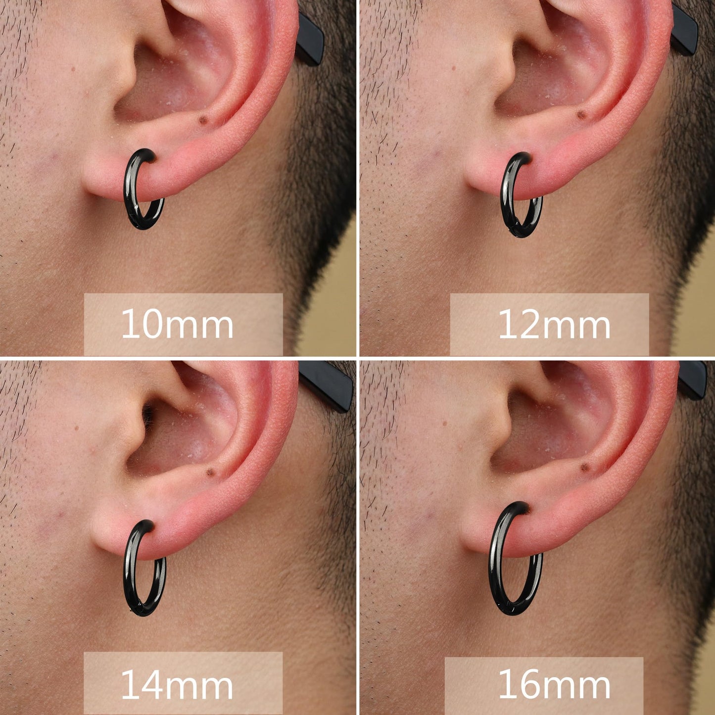 YADOCA 8 Pieces Clip On Earrings For Men Women Non-Piercing Fake Stainless Steel Clip On Hoop Earring Cool Earrings Ear Clips Set for Gifts