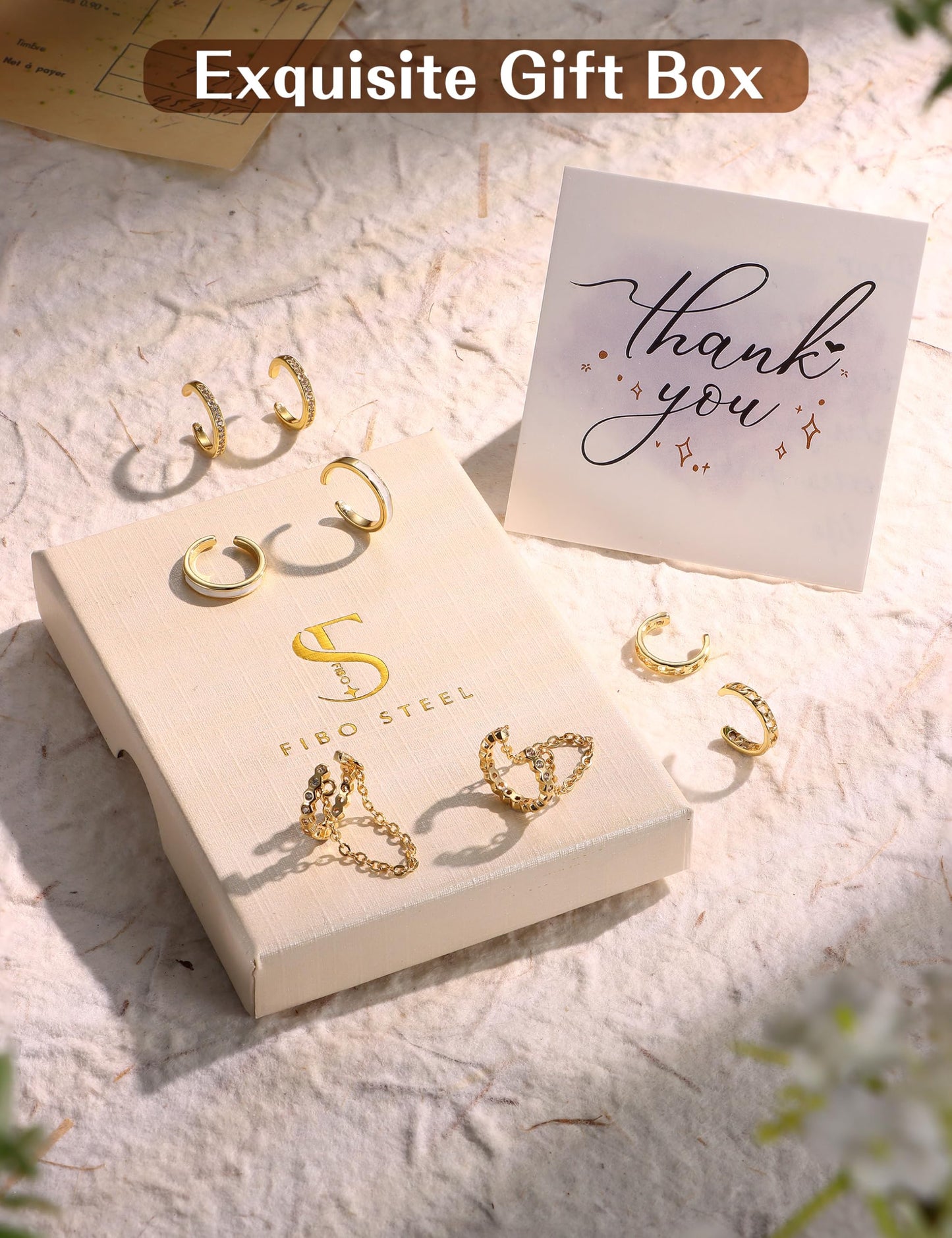 4 Pairs Ear Cuffs Non Piercing - 14K Gold Plated Ear Cuffs Earrings for Women Trendy Ear Cuff for Non Pierced Ears Clip On Carrtilage Earring Lightweight Adjustable Fake Earrings Set Trendy
