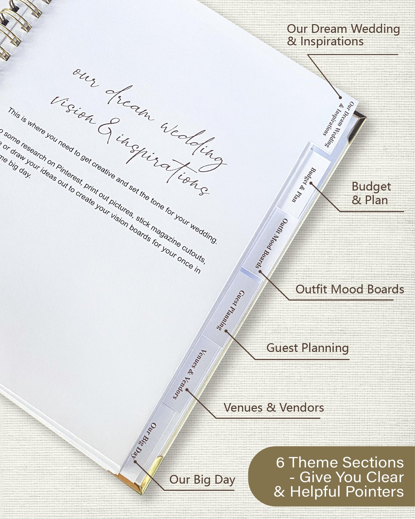 GroomBrideGifts Wedding Planner Book and Organizer, Engagement Gifts for Couples, Bride to Be Gifts, Wedding Planning Binder with Checklists, Pockets & Calendars