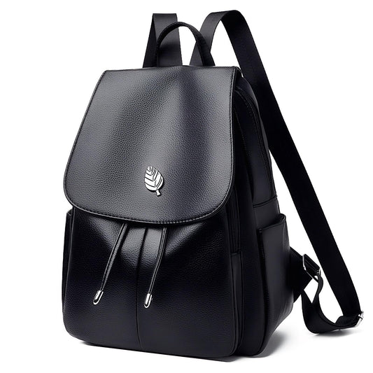 Drimzate Trendy Leather Backpack Purse for Women, Small Ladies backpacks Casual Lightweight Women Shopping Travel Daypack(A-Black)