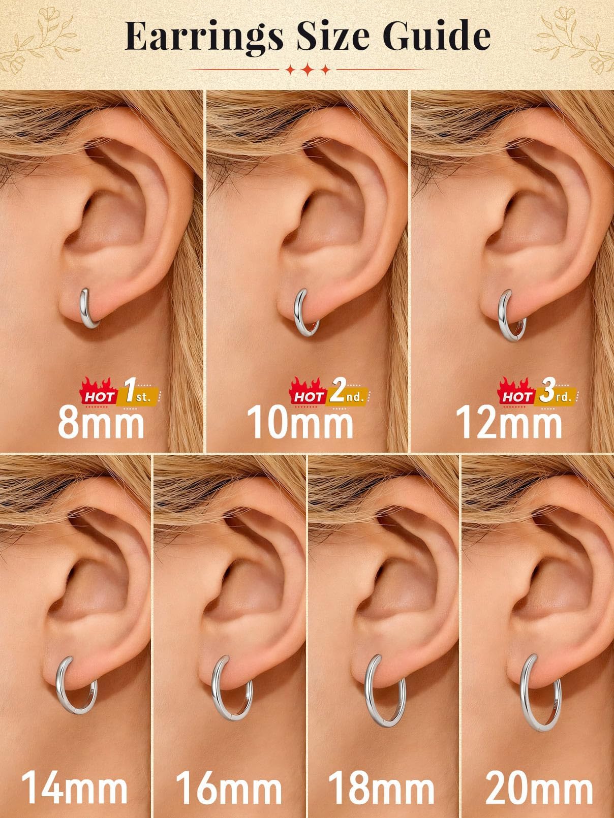 FaithHeart Hoop Earrings for Women, Silver Hypoallergenic Huggie Hoop Earrings, Small Cartilage Earrings for Women 18mm, Send Gift Box