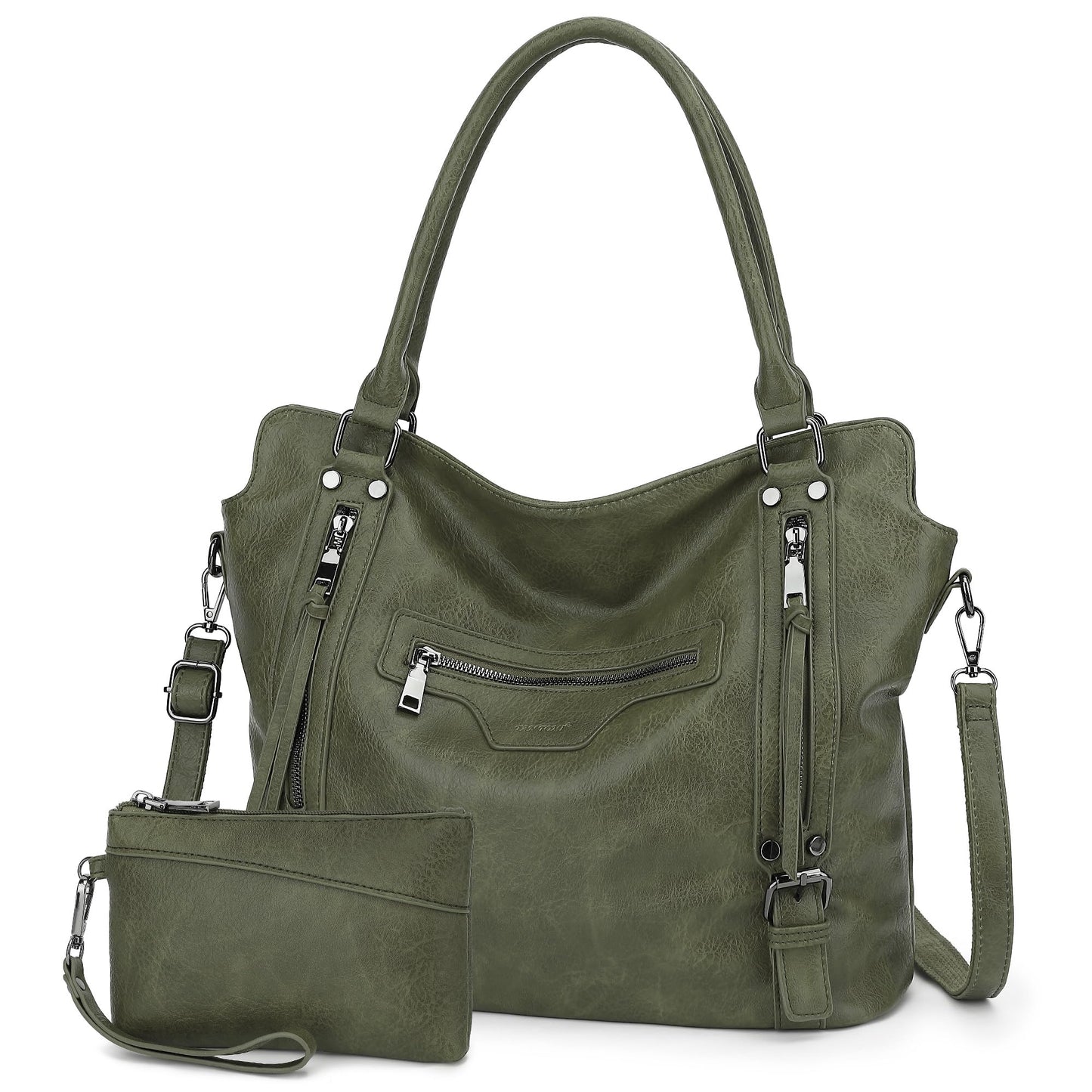 TANTOMI Hobo Bag for Women Large Crossbody Purse and Handbags Multiple Pockets with Adjustable Shoulder Strap-Dark Green