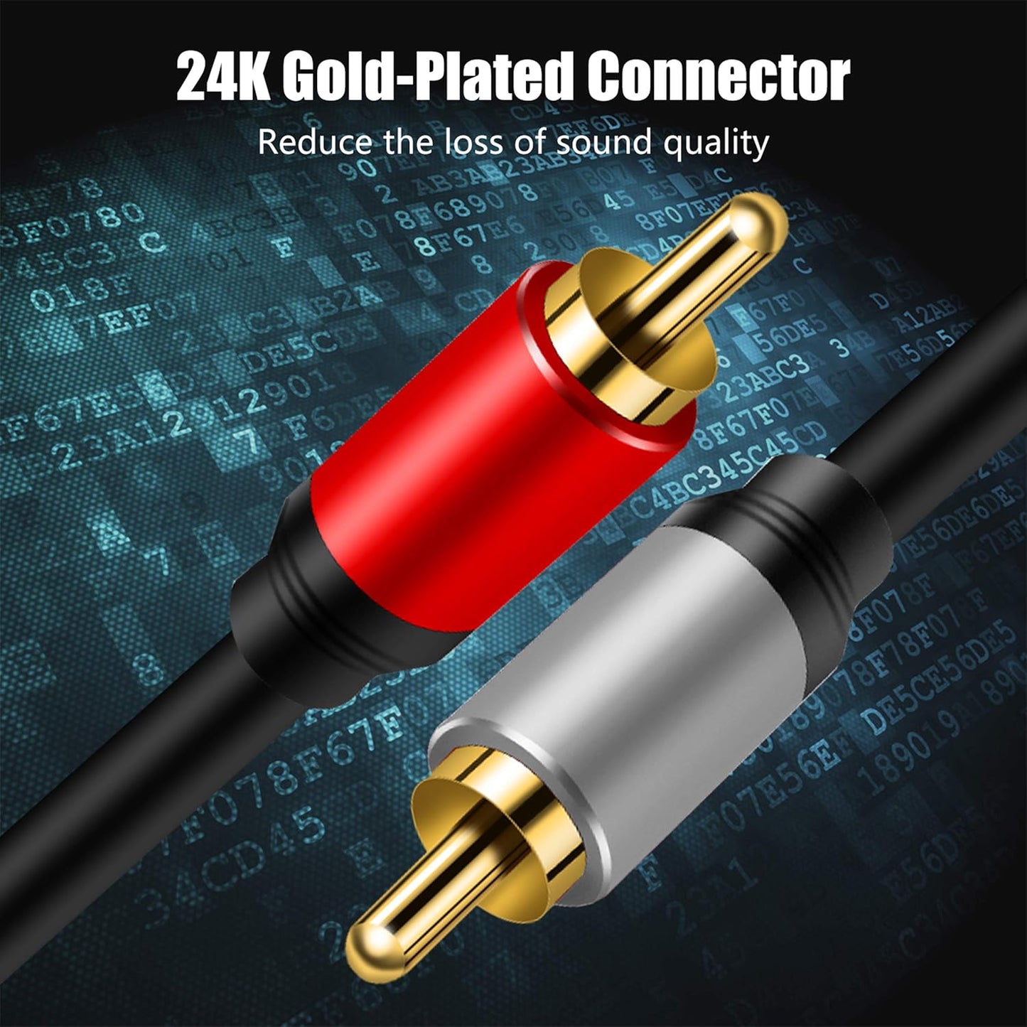 2RCA 2RCA 6Ft, 2 2 (6Ft/1.8M) Tan QY to Cable Gold-Plated RCA Male to RCA Male Stereo Audio Cable for Home Theater