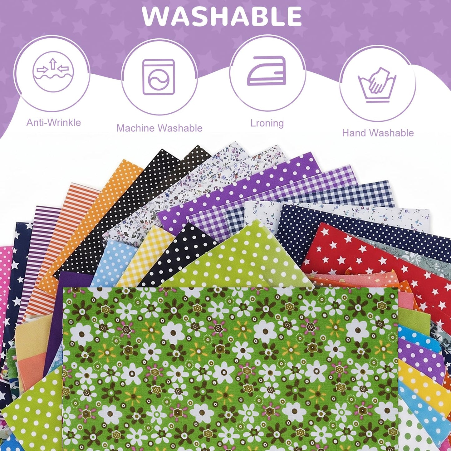 Vanttokeey 70Pcs Cotton Fabric Squares 10 x 10 Inches Quilting Fabrics Bundles Printed Floral Patchwork Sewing Supplies for DIY Crafting (Floral)