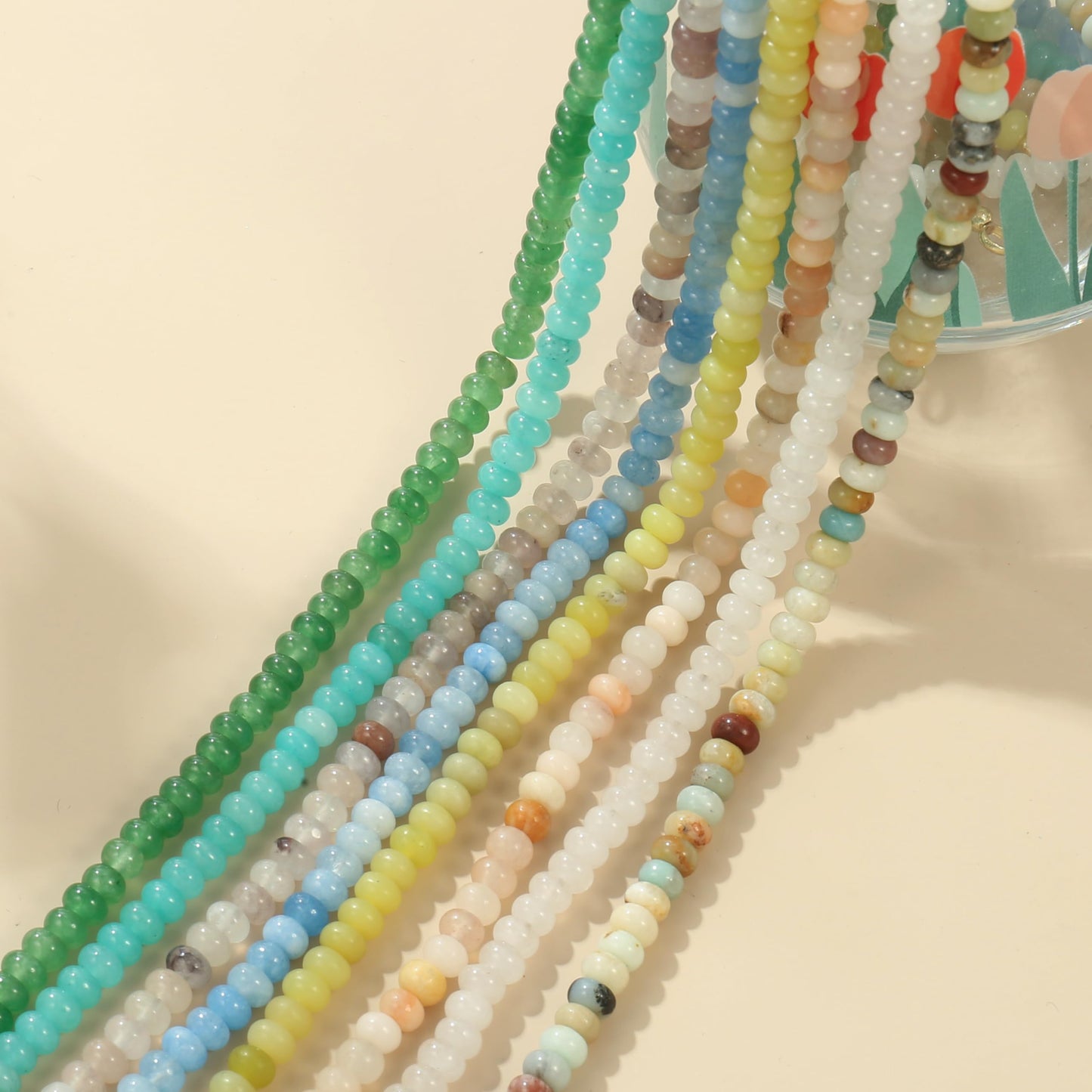 CONRAN KREMIX Yellow Stone Beaded Necklace for Women,Natural Stone Bead Choker Necklaces Boho Summer Beach Necklace Gemstone Jewelry Gift for Women