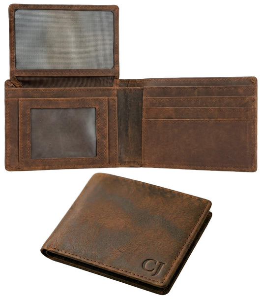 Cuir Jackets Top Grain Leather Wallet for Men | RFID Blocking Genuine Leather Wallets for Men | Secure and Durable Extra Capacity Bifold Wallet with 2 ID Windows and Upto 9 Card Slots (Brown)