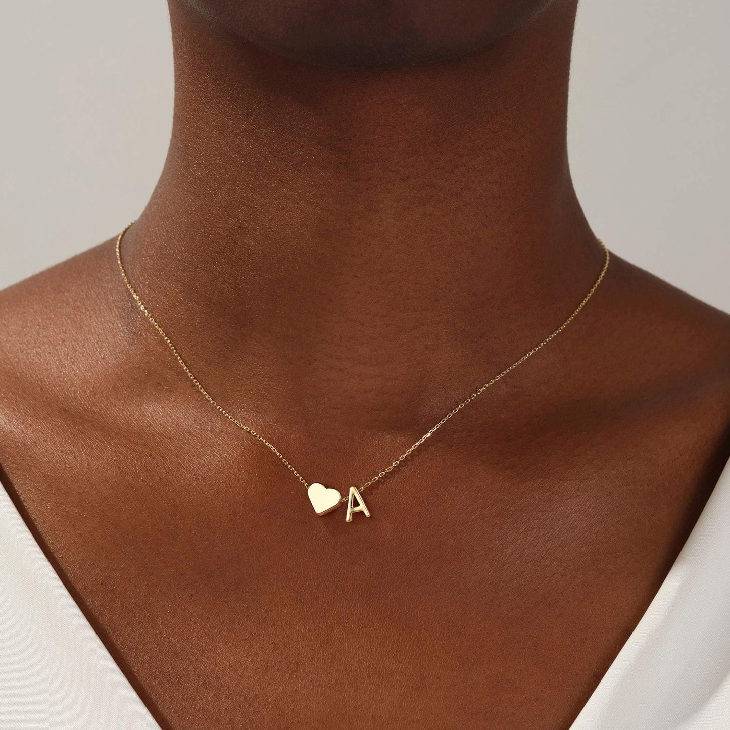 Turandoss Heart Initial Necklace for Women - 18K Gold Plated Letter M Pendant Necklace Dainty Heart Necklaces Tiny Initial Necklaces Birthday Gifts for Women Jewelry