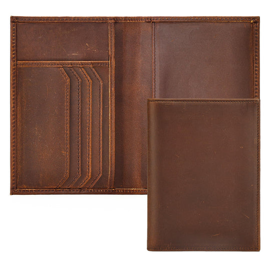 Genuine Leather Passport Holder Handmade Passport cover Lightweight Travel Bifold Passport coffee