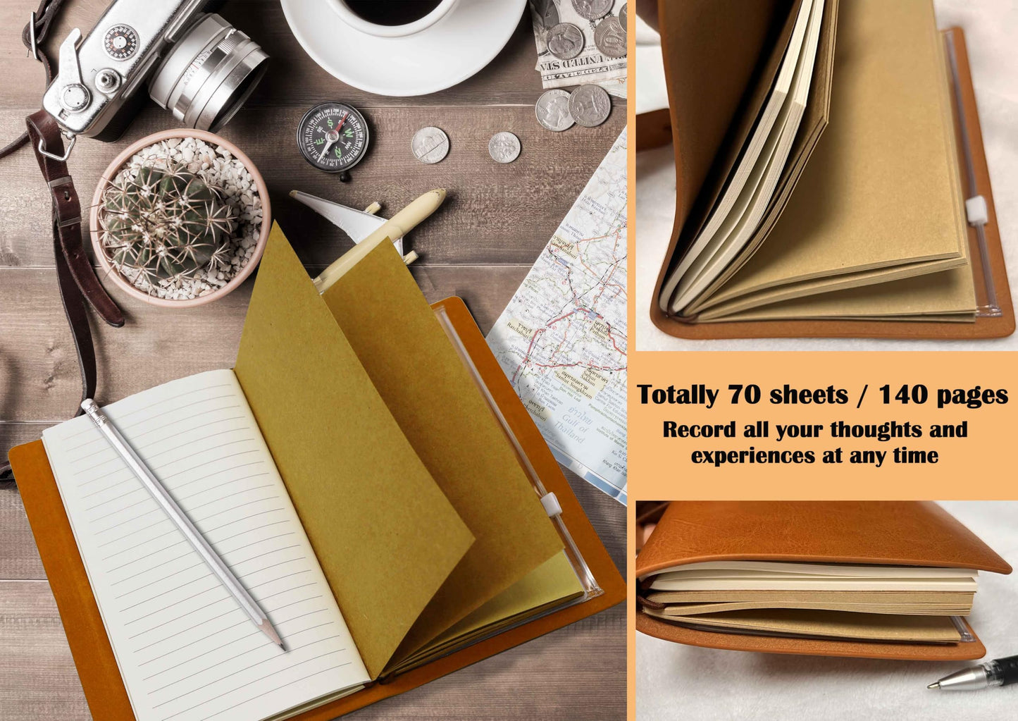 ZVMIS Travel Memory Journal-Making Memories One Campsite at a Time-Travel Enthusiast Camper Birthday Christmas Graduation Retirement Gift for Traveler-Refillable Travel Photo Diary Keepsake Notebook