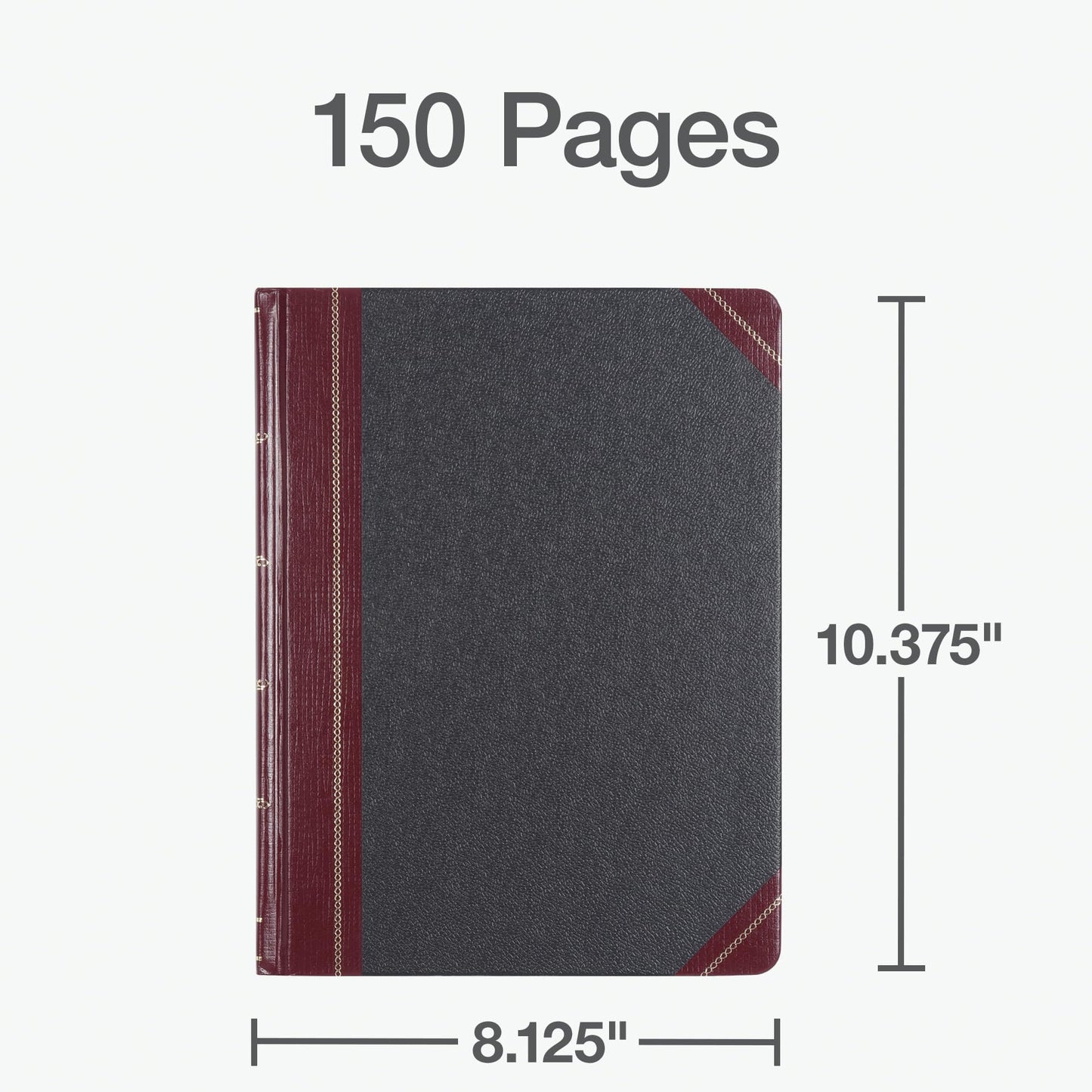 Boorum & Pease 21150R Columnar Accounting Book, Record Rule, Black Cover, 150 Pages, 8 1/8 x 10 3/8
