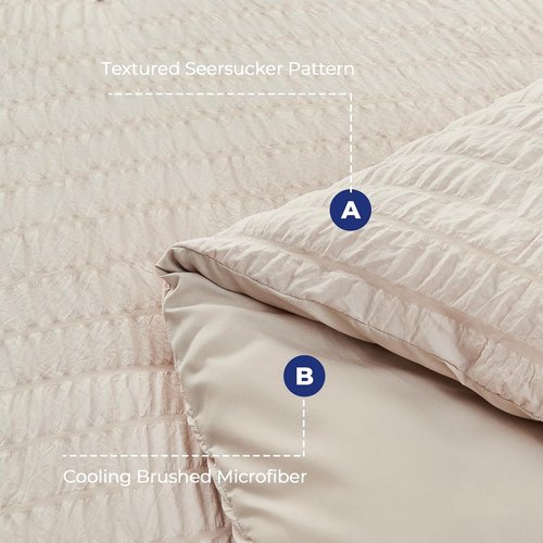 HYMOKEGE King Comforter Set - Beige Oversized 7-Piece Luxury Bedding Set for All Seasons | Includes Comforter, Sheets, Pillowcases & Shams