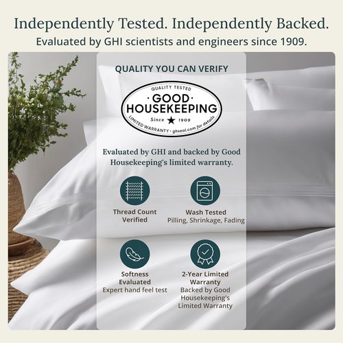 California Design Den Full Size Bed Sheets Set - 100% Cotton, 400 TC, Award-Winning Sateen Finish, Deep Pockets - Pinstripe