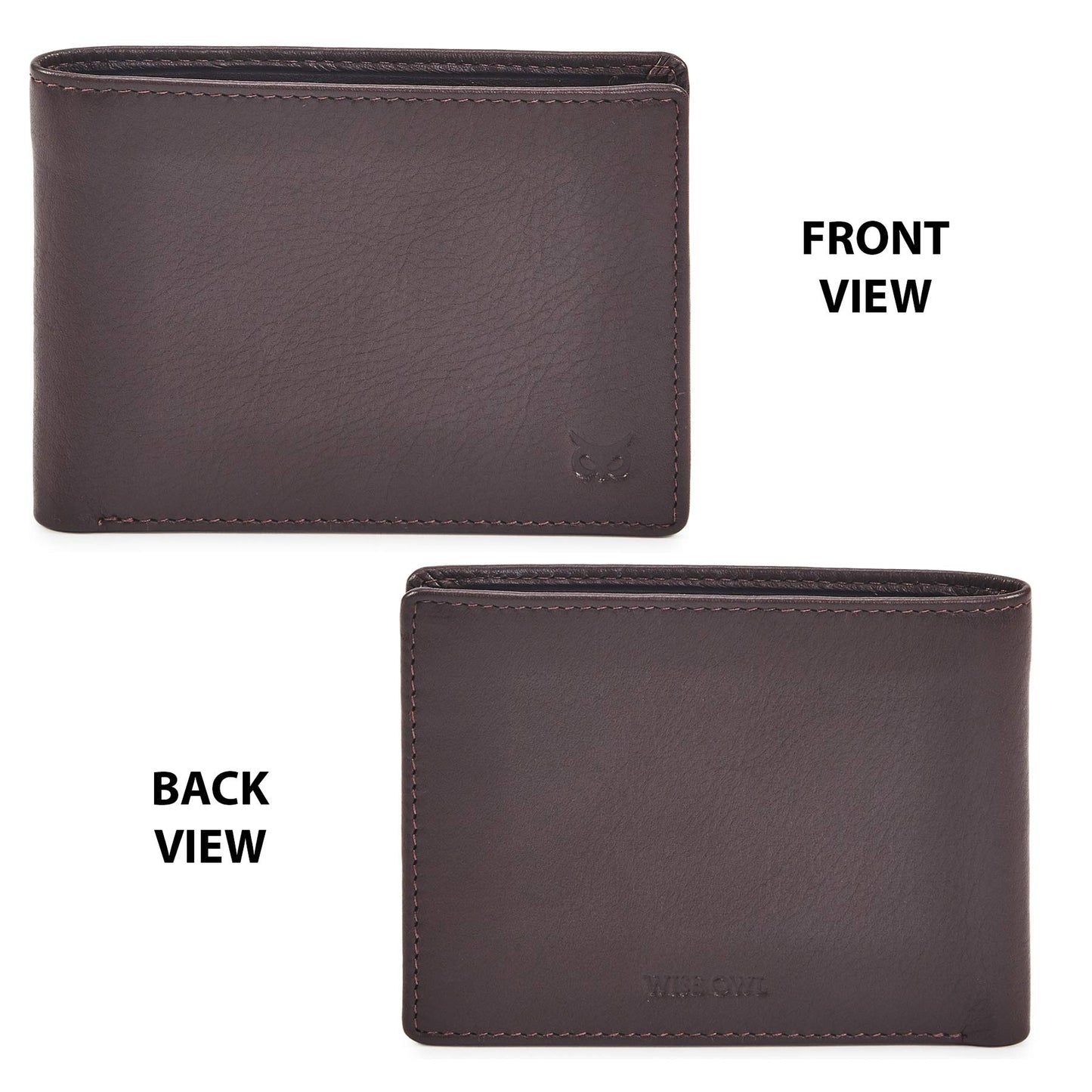 Real Leather Mens Bifold Wallet RFID Blocking Slim Minimalist Front Pocket - Thin & Stylish with ID Window in Gift Box (Nappa, Chocolate)