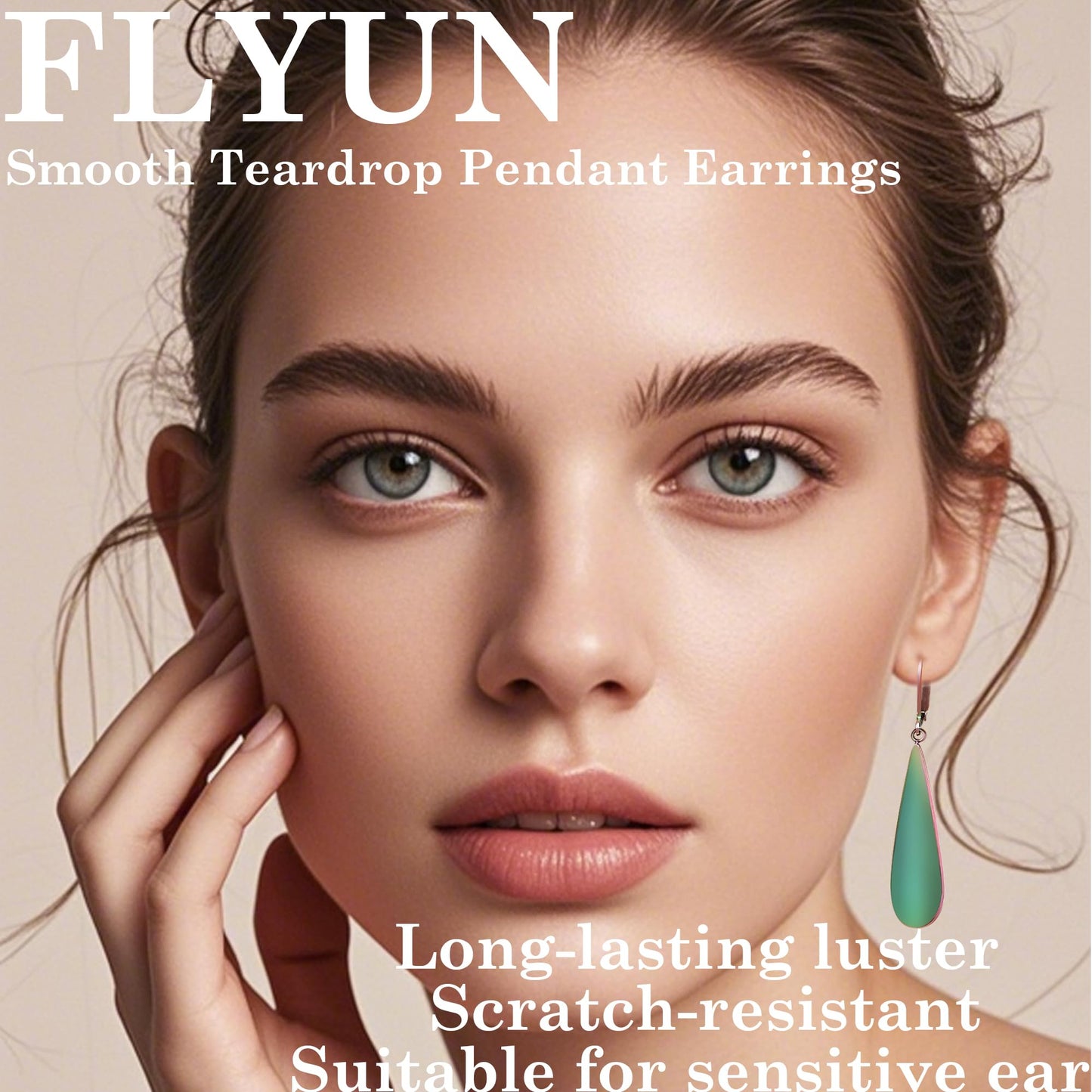 FLYUN 18k Gold Plated Long Teardrop Dangle Earrings For Women Trendy-Hypoallergenic Lightweight Leverback Dangle Earrings For Jewelry Gift(S&B&G&RB)