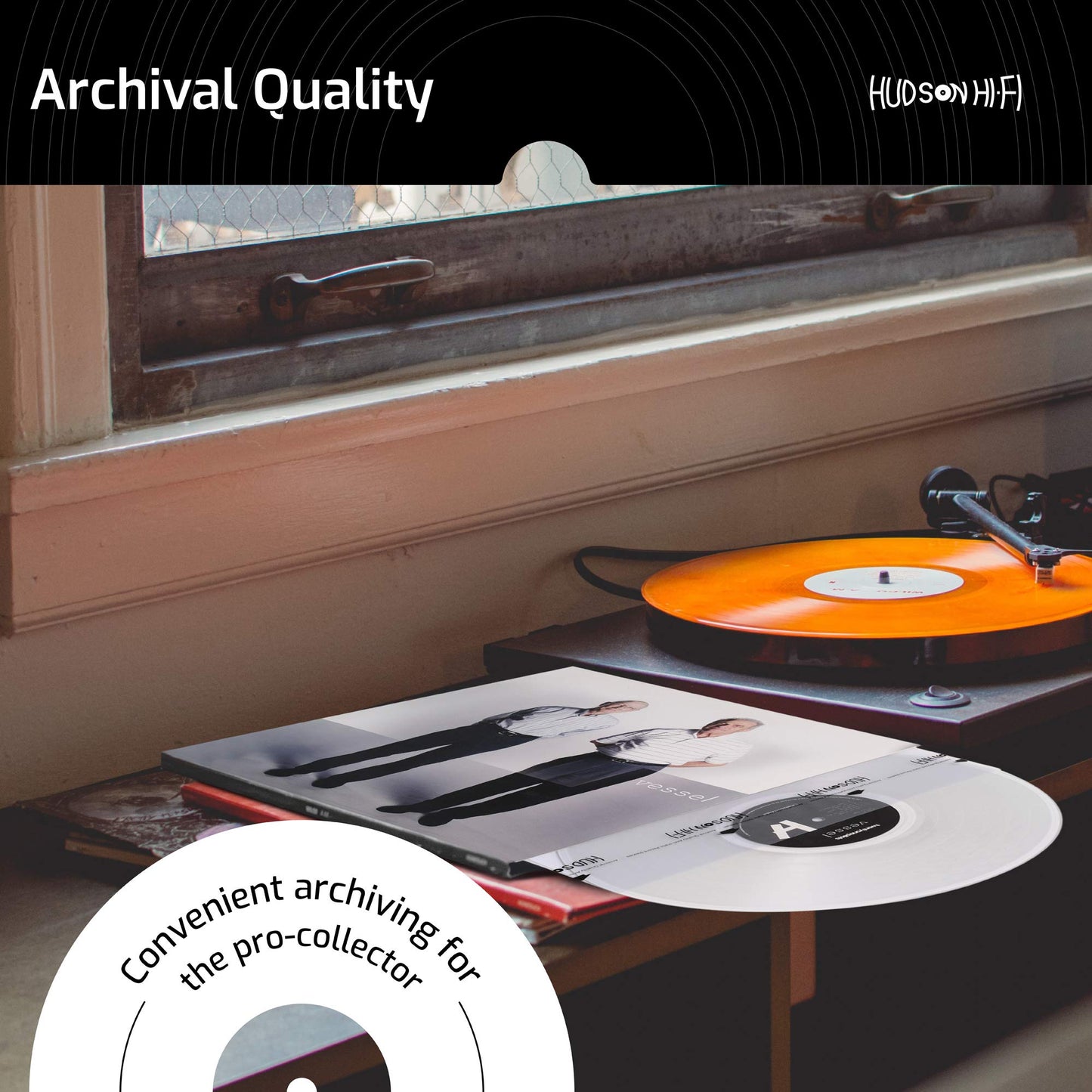 Hudson Hi-Fi Anti-Static Vinyl Record Sleeves - Durable Clear Disc Sleeves- Protect Your LP Albums from Scratches, Dust & Dirt - Acid-Free Rice Paper Disc Covers, 100x Inner Sleeves