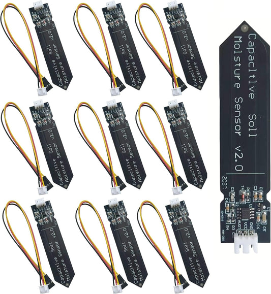 MTDELE 10Pcs 3.3V Capacitive Soil Moisture Sensor Module Compatible with for Arduino Raspberry Pi DIY