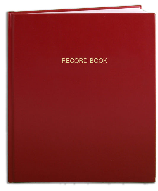BookFactory Red Record Book/Record Notebook - 312 Pages 8'' x 10'' Red Cover Section Sewn Hardbound (Made in USA)