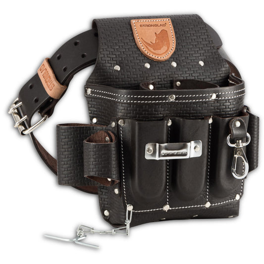 STRONGLAD Heavy-Duty Electricians Tool Belt – 13-Pocket Top-Grain Leather Pouch, Adjustable Fit 29–46" Durable Utility Belt for Electrical Work | Rugged Jobsite Organizer | Designed for Pros