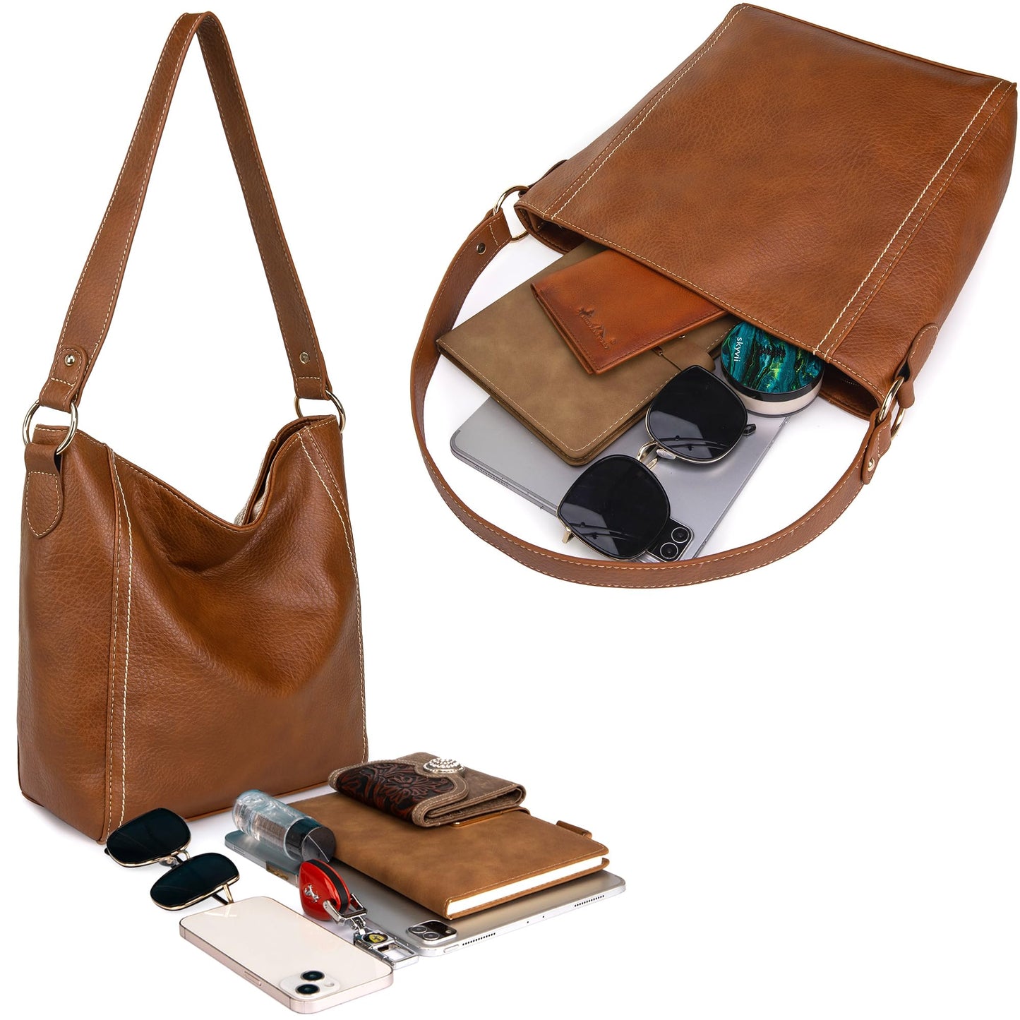 Montana West Purses for Women Vegan Leather Shoulder Purses and Handbags Hobo Bags for Women MWC-070BR