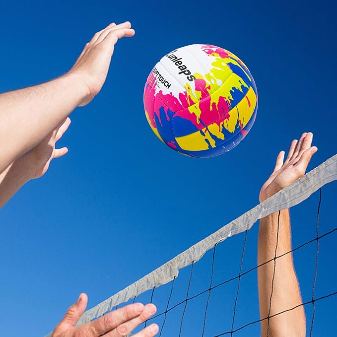 Beach Volleyball Official Size 5 Soft Waterproof Volleyball Sand Sports PU Ball for Indoor, Outdoor, Pool, Gym, Training