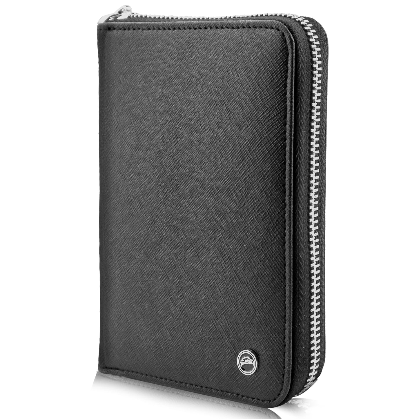 Snazzy Hawk RFID Travel Wallet Passport Holder w/Zipper - Organizer Bag for Travel Documents – Safety Essentials Cover for Men Women