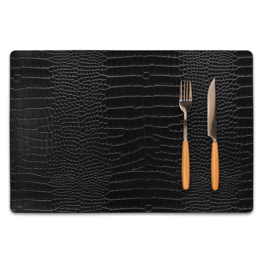 Set of 4 Faux Leather Placemats, PU Table Mats, Waterproof, Stain Resistant, Heat Resistant, Easy to Clean for Kitchen Dining Table,Conference Table