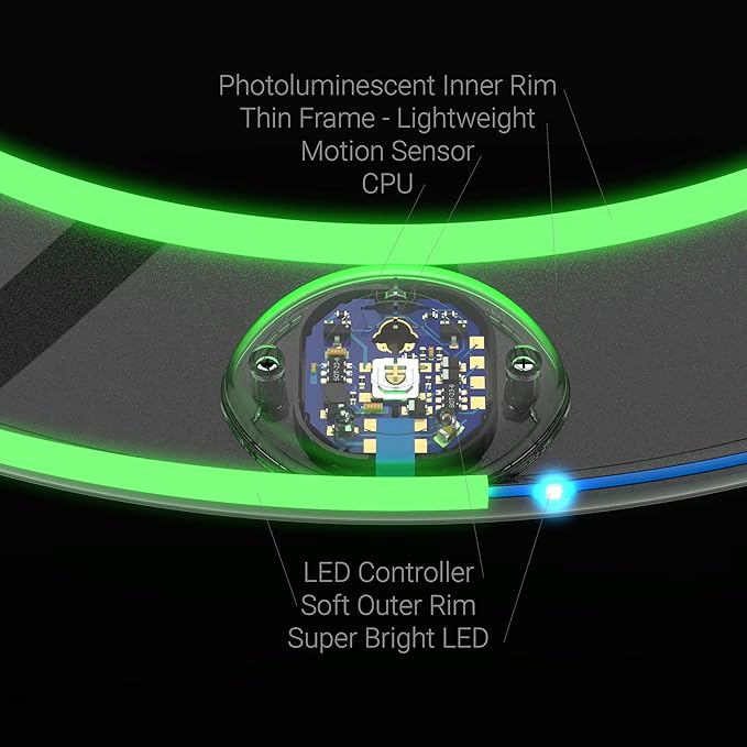 TOSY Flying Ring - 12 LEDs, Super Bright, Lost Mode, Auto Light Up, Camping Essentials for Kids/Teens/Boy/Girl, Safe & Soft, Waterproof, Pool/Beach Games, Lightweight Toy (Green)
