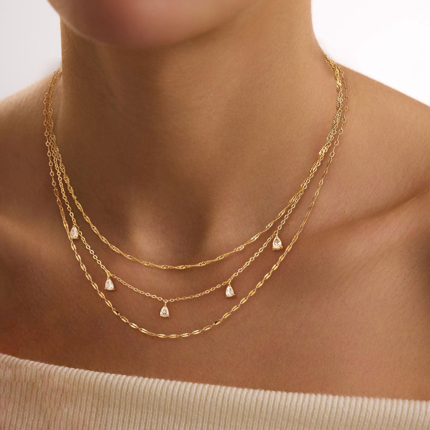 XIXINI Gold Choker necklace for Women, Statement Layered Necklaces Set 14k Gold Plated Layering Prom Necklace Jewelry Simple Layered Gold Necklaces for Women Trendy Fashion Women Jewelry Sets