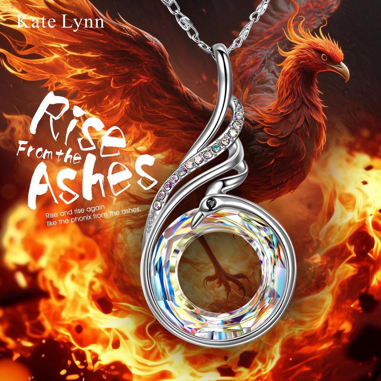 Kate Lynn Phoenix Necklaces for Women Crystal Pendant Necklace Jewelry Birthday Gifts for Women Christmas Mothers Day Gifts for Mom Wife Daughter Gift for Girlfriend Best Friends Lady