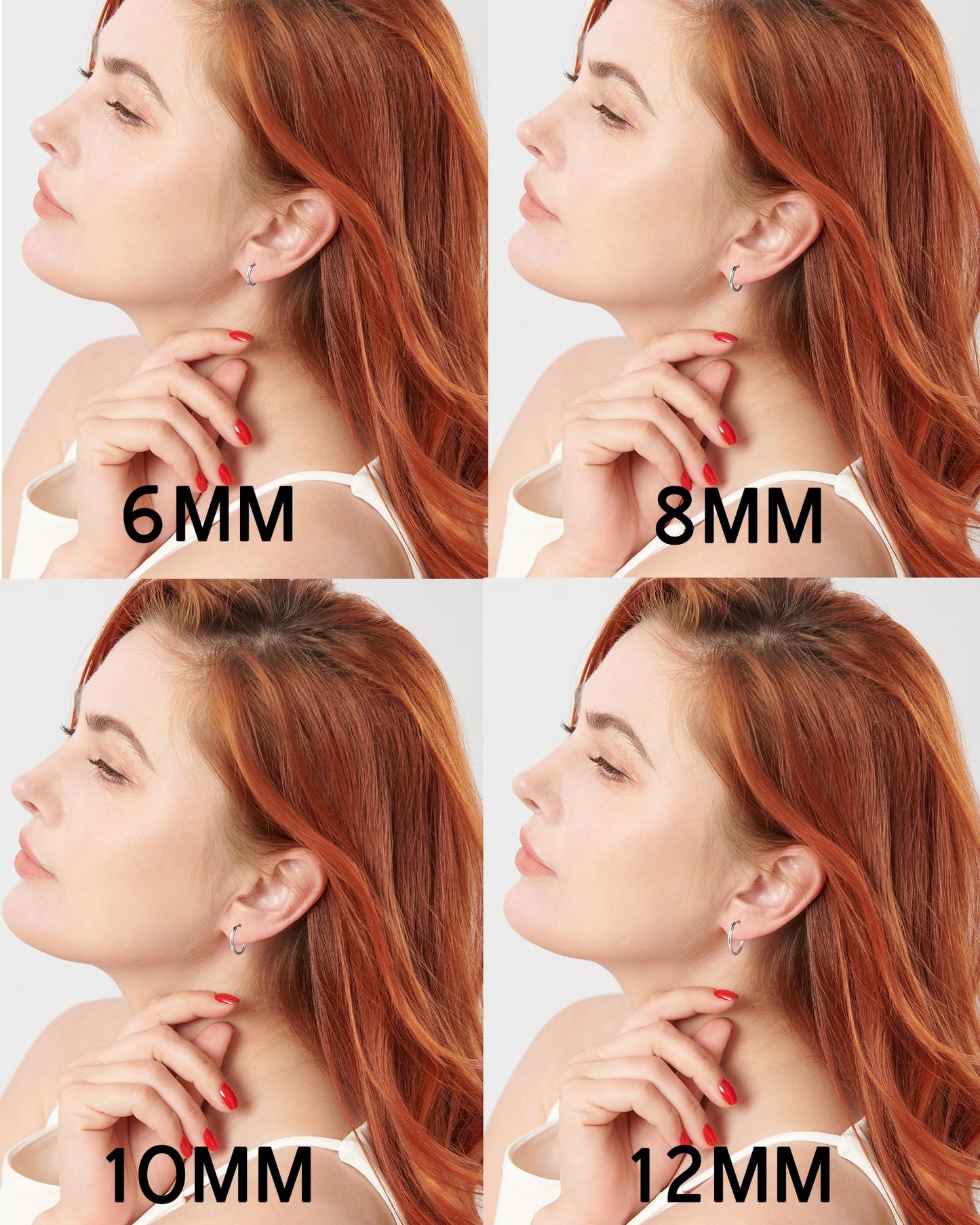 316L Surgical Stainless Steel Small Gold Hoop Earrings 6mm 8mm 10mm 12mm Hypoallergenic Cartilage Hoop Earrings Helix Lobes Hinged Sleeper Earrings For Men Women