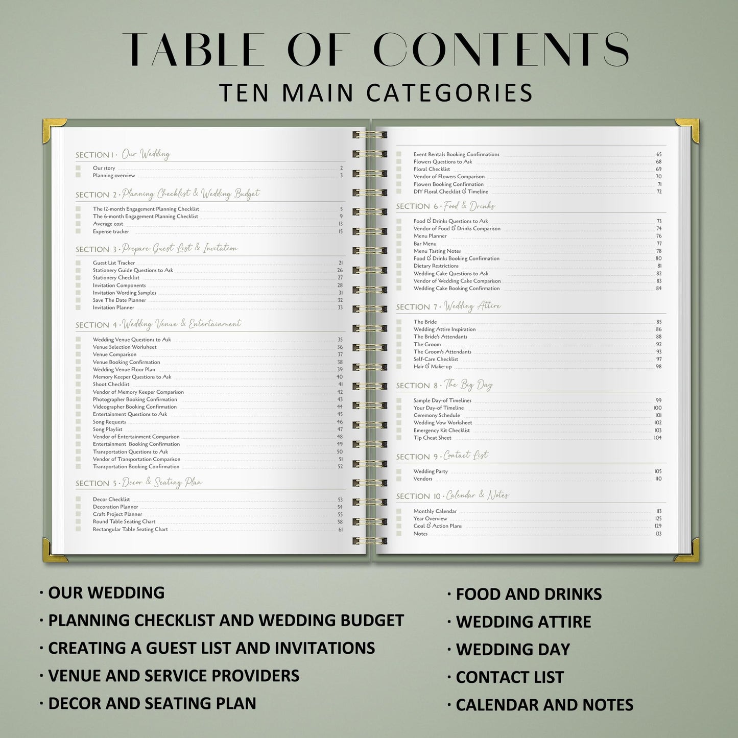 Wedding Planner Book and Organizer - A4 Wedding Planning Book with Checklist, Calendar & Tips - Makes Your Countdown Planning Easy - Engagement Gifts for Newly Engaged Couples, Future Brides & Grooms