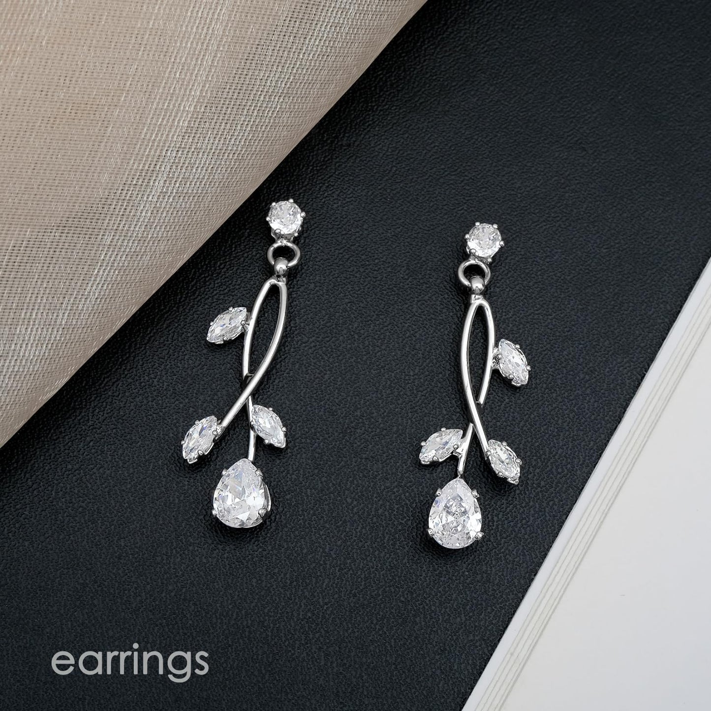 CSY Elegant Bridal Jewelry Sets Clear Cubic Zirconia Wedding Necklace Earrings Set for Birdes Bridesmaids CZ Prom Jewelry
