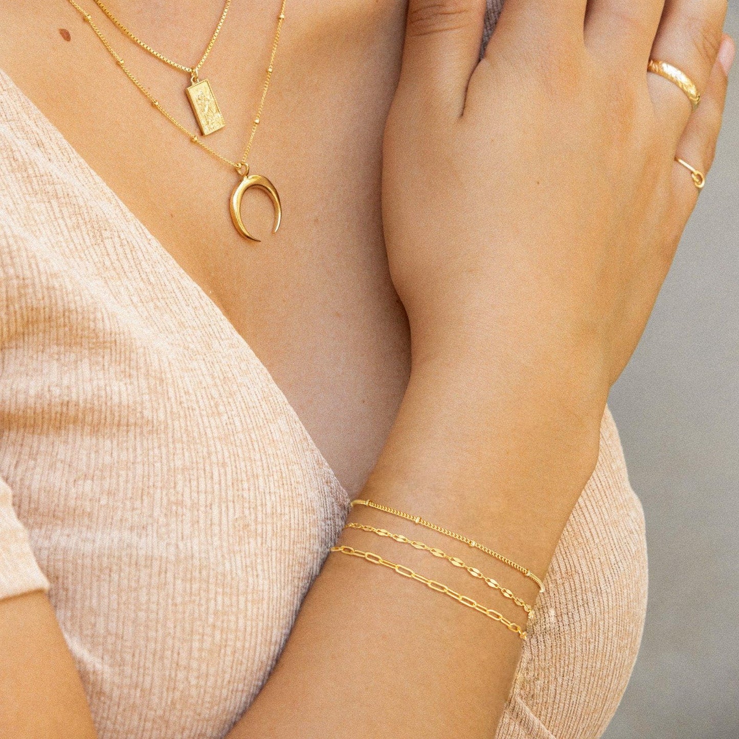 14K Gold Plated Bracelet Set for Women, Dainty Layered Bracelet Stack Simple Tiny Satellite Figaro Snake Chain Box Bracelets Cute Thin Minimalist Fashion Jewelry Gifts for Women Trendy