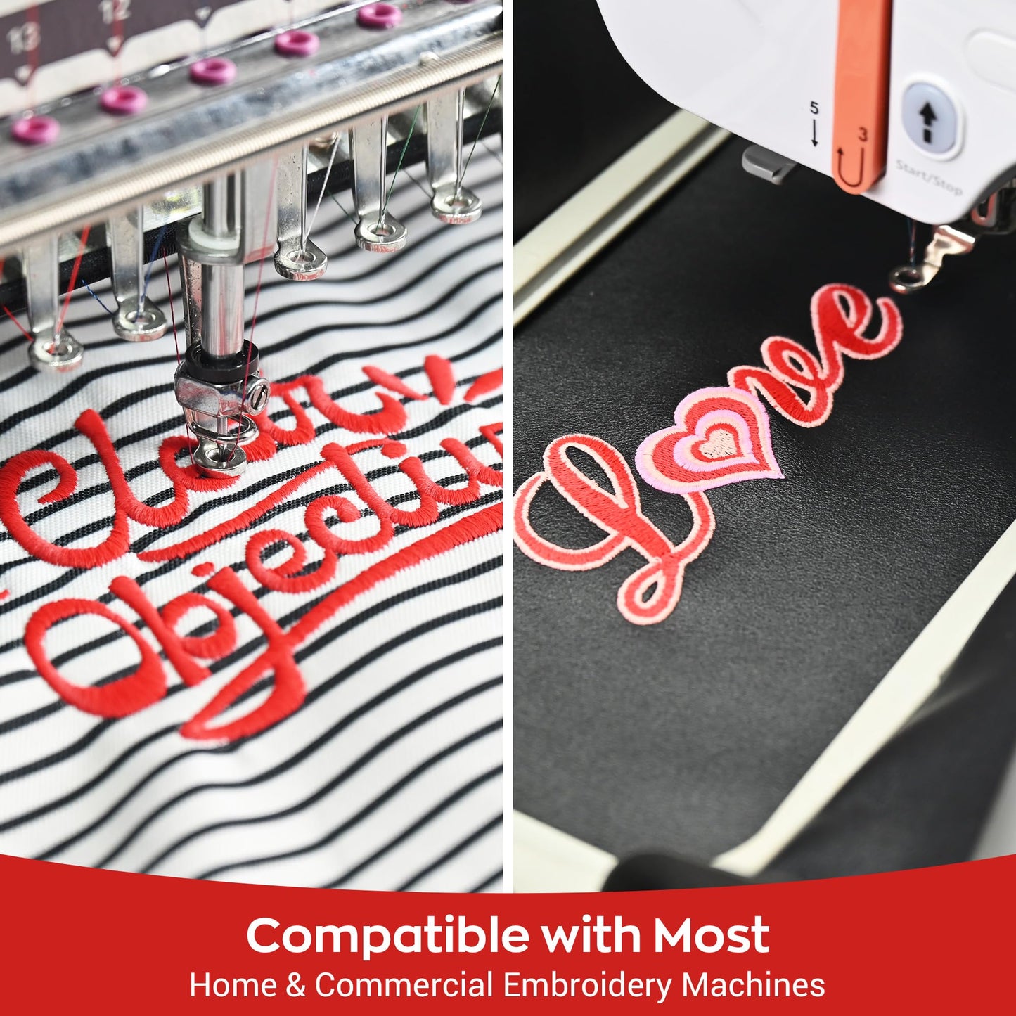 Poolin EOM 15-Needle Embroidery Machine + 20 Matte Threads – Premium Non-Shiny Finish for Hats, Apparel & Logo Embroidery, 14.2"x9.5"