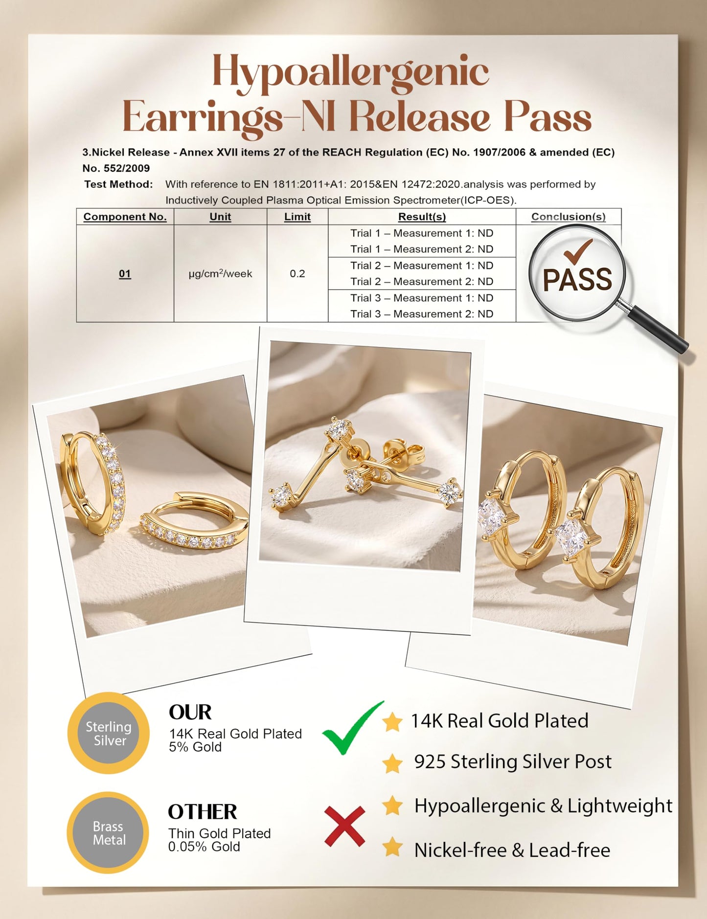 MILACOLATO 925 Sterling Silver Earrings for Women, 14K Gold Plated Small Huggie Hoop Earrings Sets for Multiple Piercing Hypoallergenic Jewelry, CZ Cartilage Earrings Stacks Trendy Jewelry Gifts, 3 Pairs