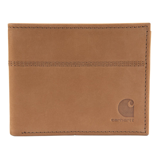 Carhartt Men's Casual Saddle Leather Wallets, Available in Multiple Styles and Colors, Carhartt Brown (Bifold)