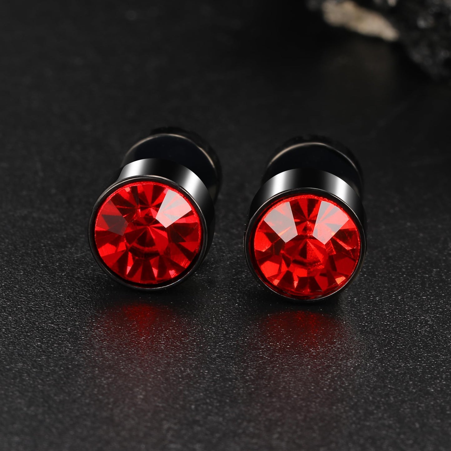 Pack of 3 Titanium Screw Back Stud Earrings for Women Men 20G Hypallergenic, Stainless Steel, Cubic Zirconia