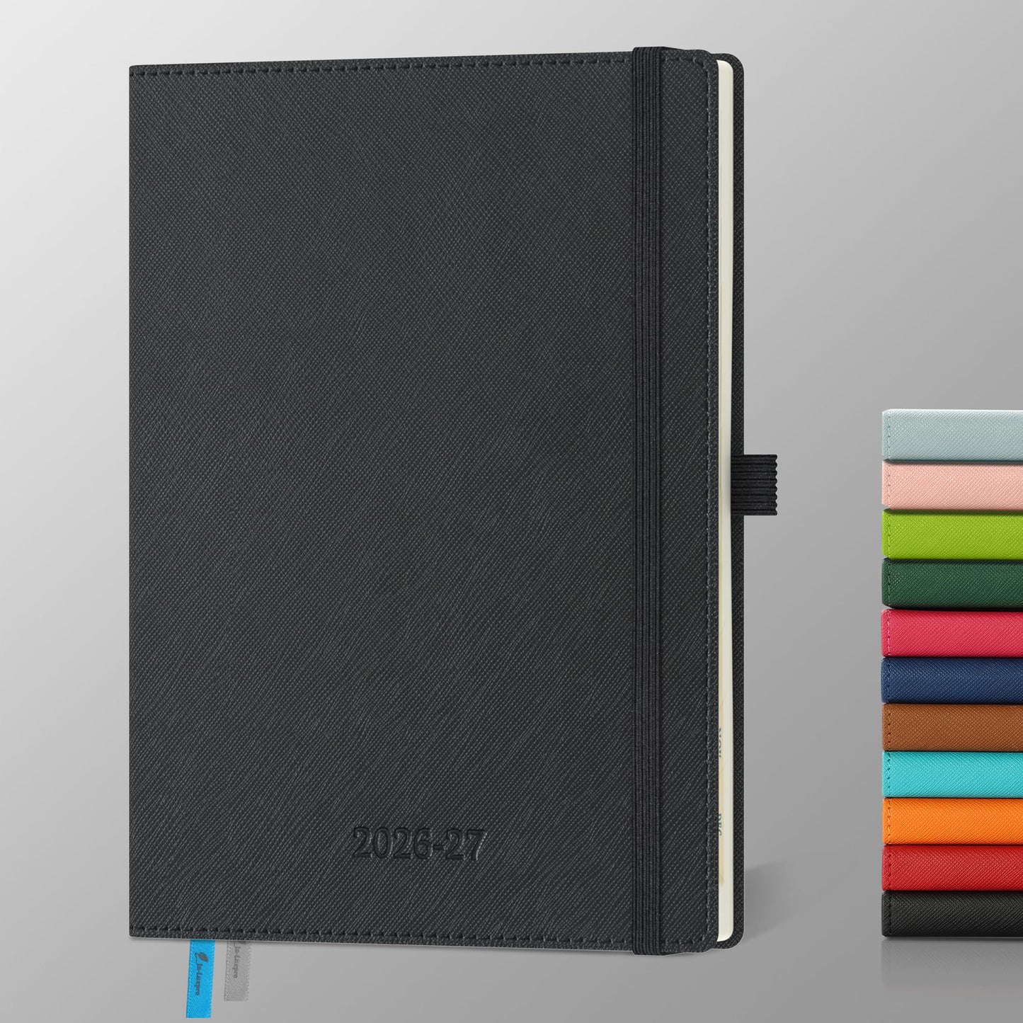 IN-LUXPRO Weekly Monthly 2026-2027 Planner (July 26-Dec 27),8.5"x6.5",18 Months Agenda Plan with Month Tabs & Pocket,Expenses/Note Pages, Academic Calendar with Vegan Leather Cover,Black