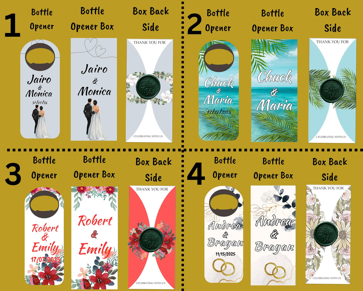 Wedding Bottle Opener Magnet Personalized Wedding Favors for Guests in Bulk, Custom Magnetic Bottle Opener Party Favor, Wedding Souvenirs Thank You Gift, Bridal Shower Favor (20-200 Pack)