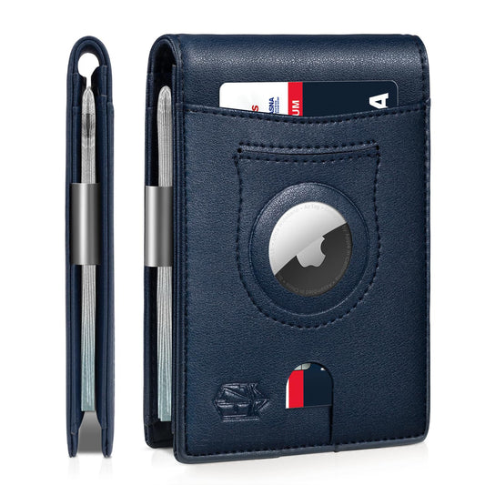 Zitahli Airtag-Wallet-Mens-Slim-RFID Blocking Wallet Leather with Money Clip Air Tag Wallet Card Holder Bifold Gifts for Men