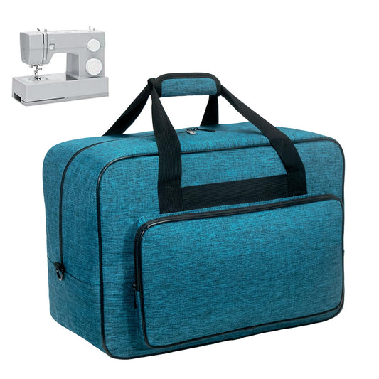 Haroranax Sewing Machine Carrying Case with Padded Handles, Suitable for Most Standard Household Sewing Machines Compatible with Singer, Brother, Janome - Peacock blue
