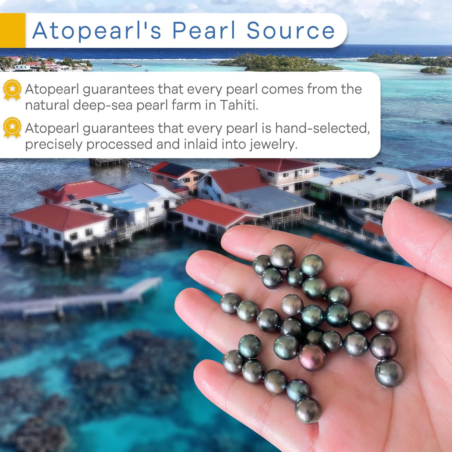 Atopearl Valentine's Day Gift for Her Tahitian Black Pearl Pendant Necklace for Women Mothers Wife, 7-8mm AAAA Round Pearls Jewelry Wedding Birthday Anniversary Christmas