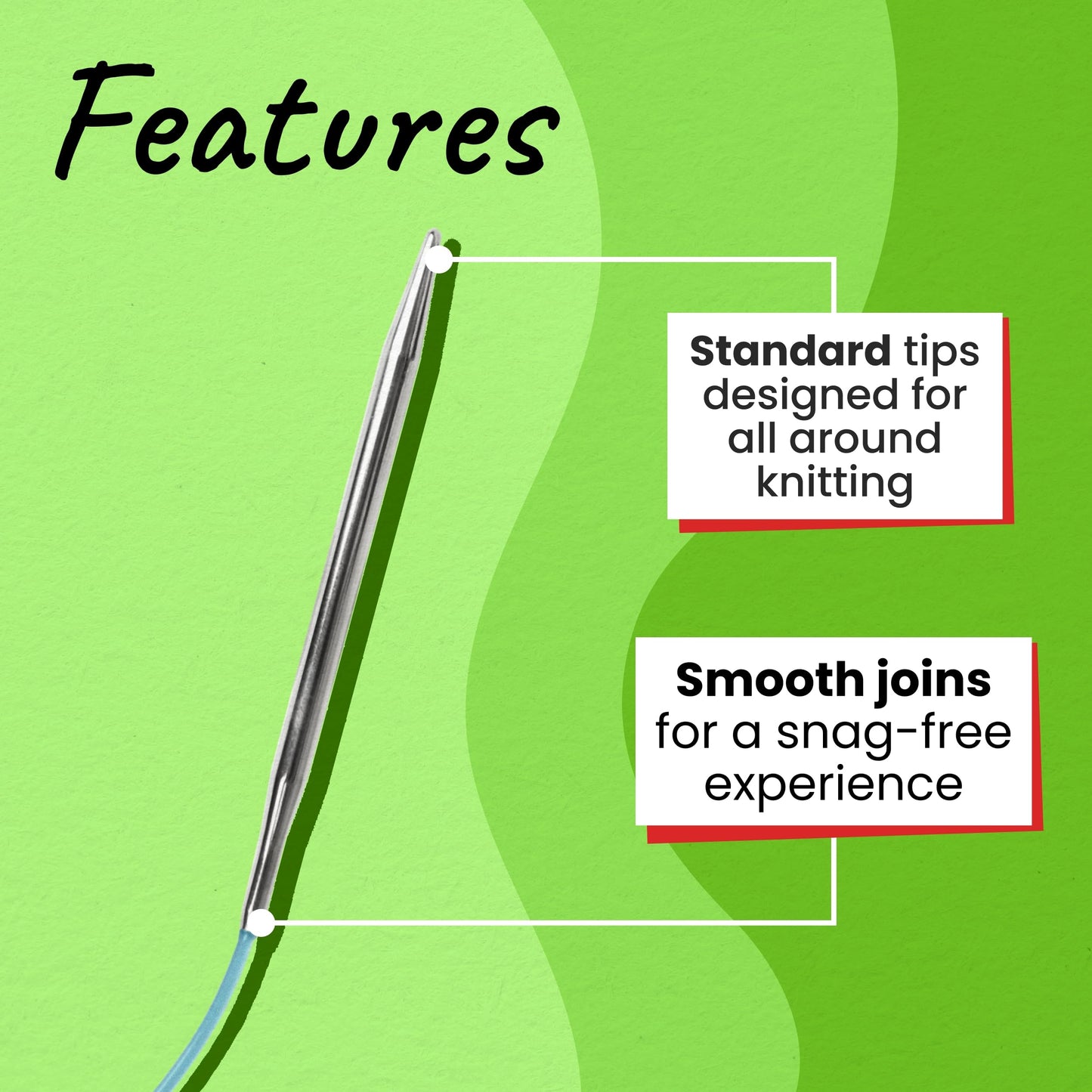skacel by addi Turbo Circular Knitting Needles, Fixed 20 Inch (50 cm) Plated Brass Tips with Flexible Nylon Cord, 2 mm (US Size 0)