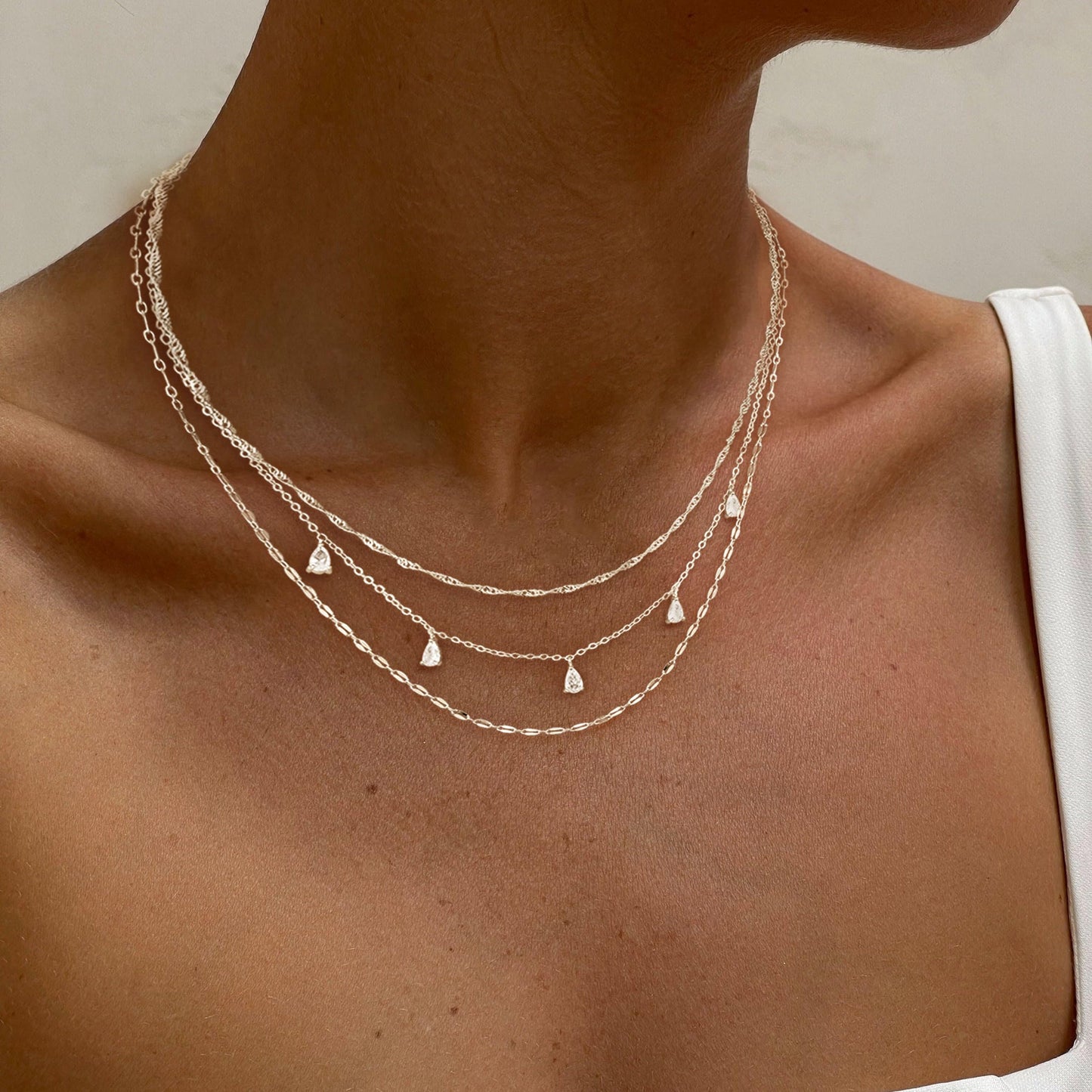 SELFROSE Silver Necklace For Women,Cute Summer Choker Necklaces Stack Dainty Silver Necklace Set Fashion Everyday Layered Pendant Necklaces For Women Trendy Womens Prom Jewelry Set