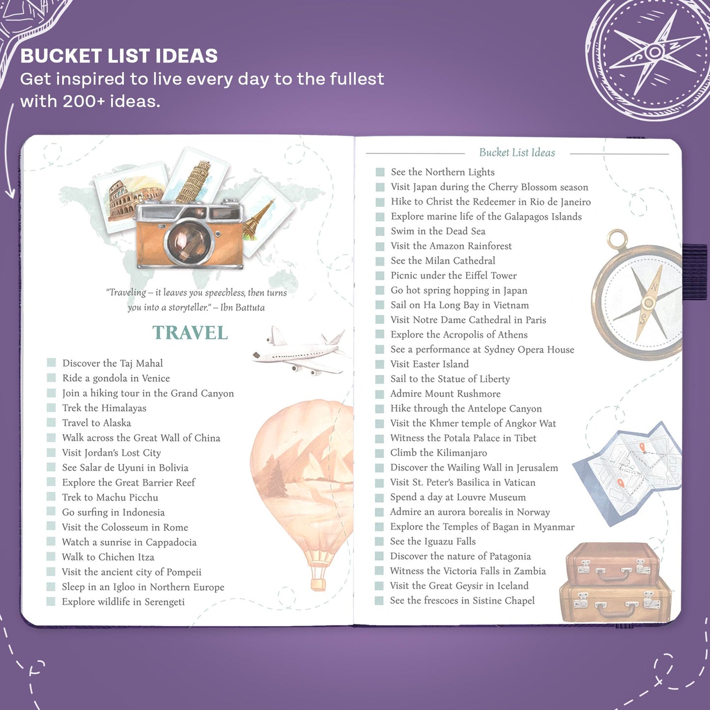 Legend Bucket List Journal – The Ultimate Notebook to Plan Adventures, Travels, Goals & Experiences – Bucketlist Book for Couples (Dark Purple)