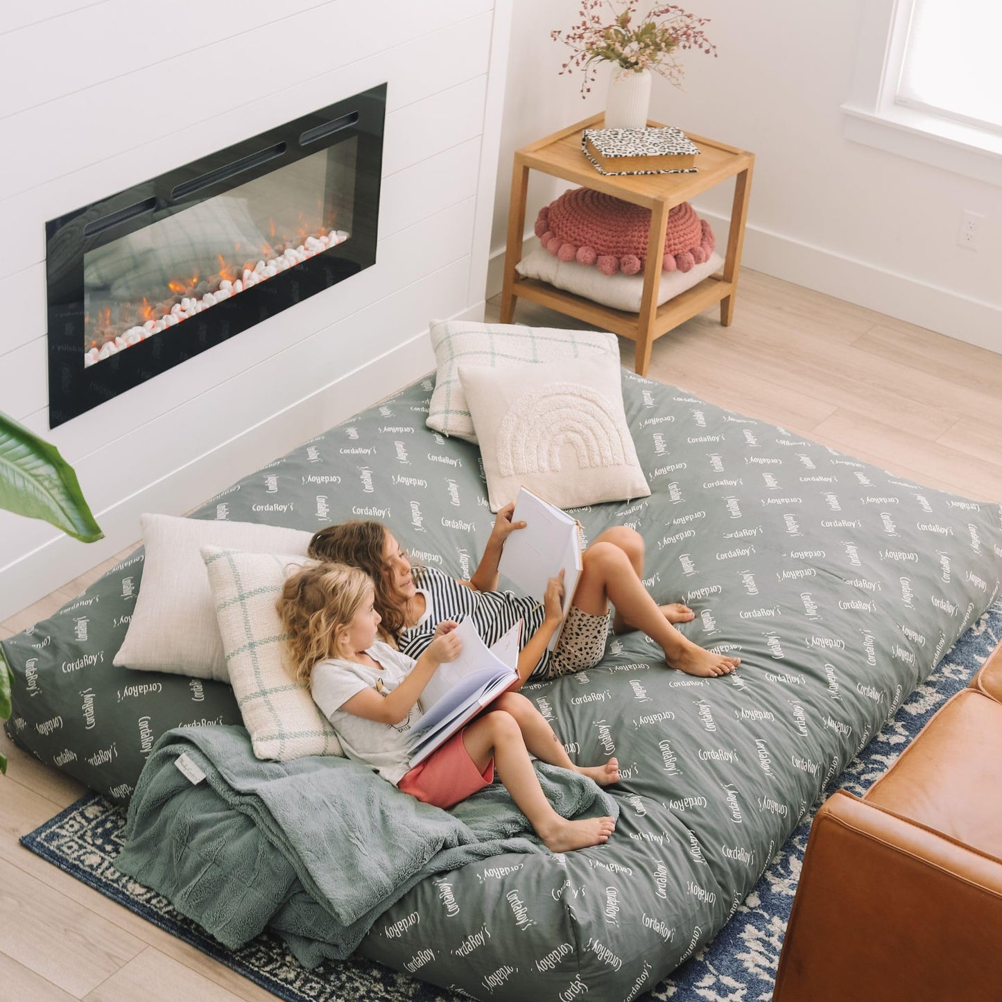 CordaRoy's Chenille Bean Bag Chair, Convertible Chair Folds from Bean Bag to Lounger, As Seen on Shark Tank, Very Peri Purple - Queen Size