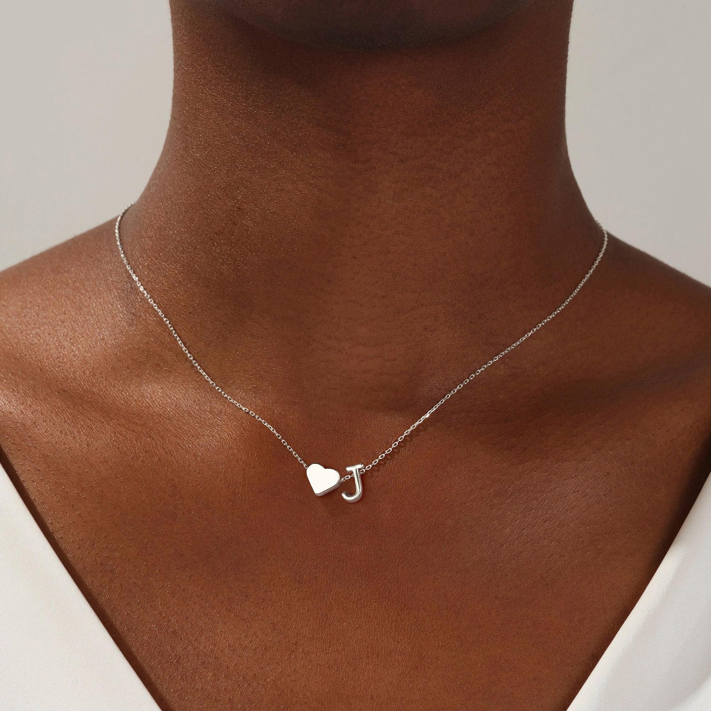 Turandoss Heart Initial Necklaces - Dainty, Trendy Tiny Silver Necklaces for Women - Mothers Day Gifts