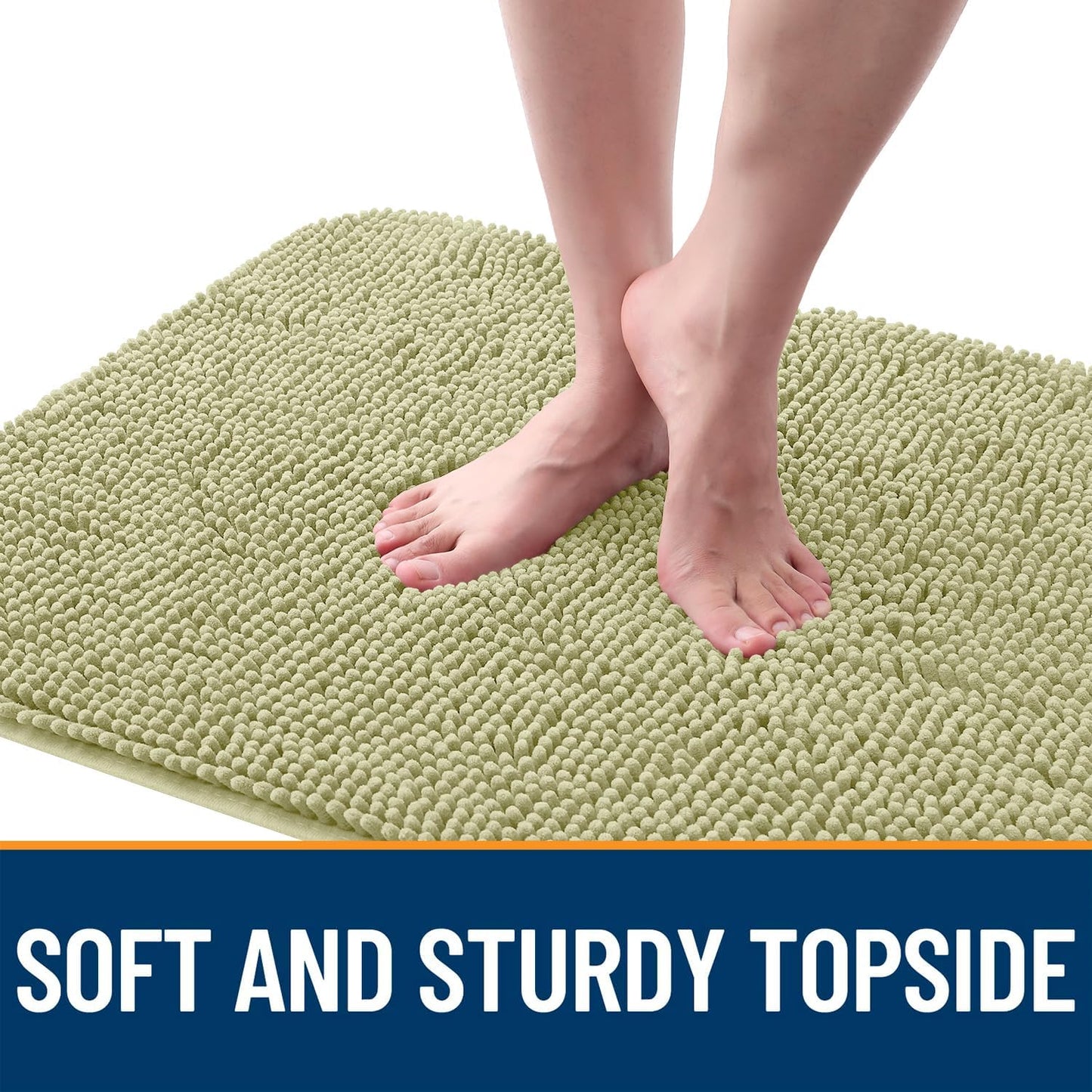 OLANLY Dog Door Mat - Absorbent Non-Slip Washable Chenille Mat for Muddy Paws | 48x30, Vanilla